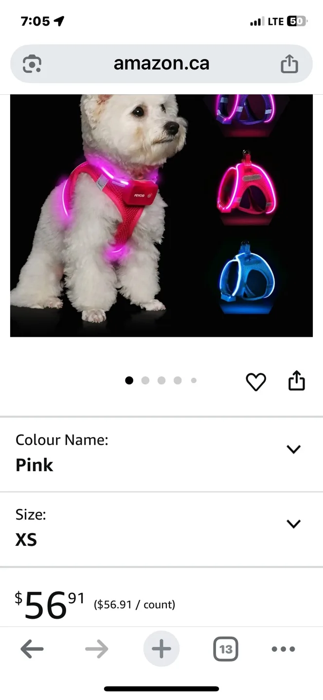 Feycig Light Up Dog Harness, XS image indicator(4)