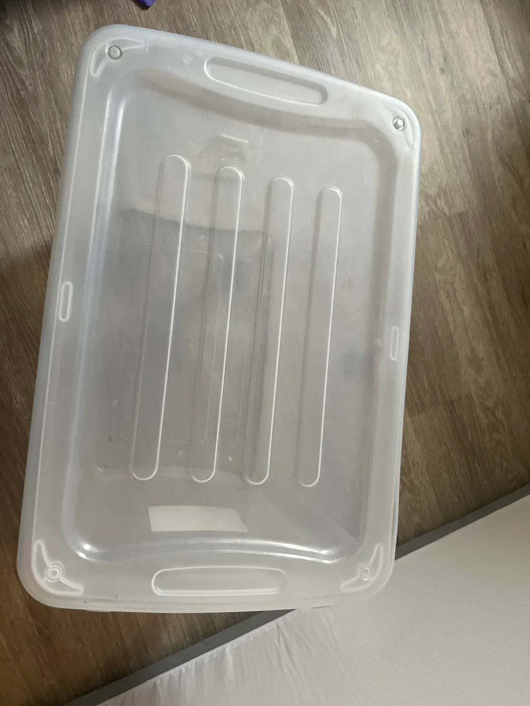 Large Clear Plastic Storage Bin with Lid image indicator(2)