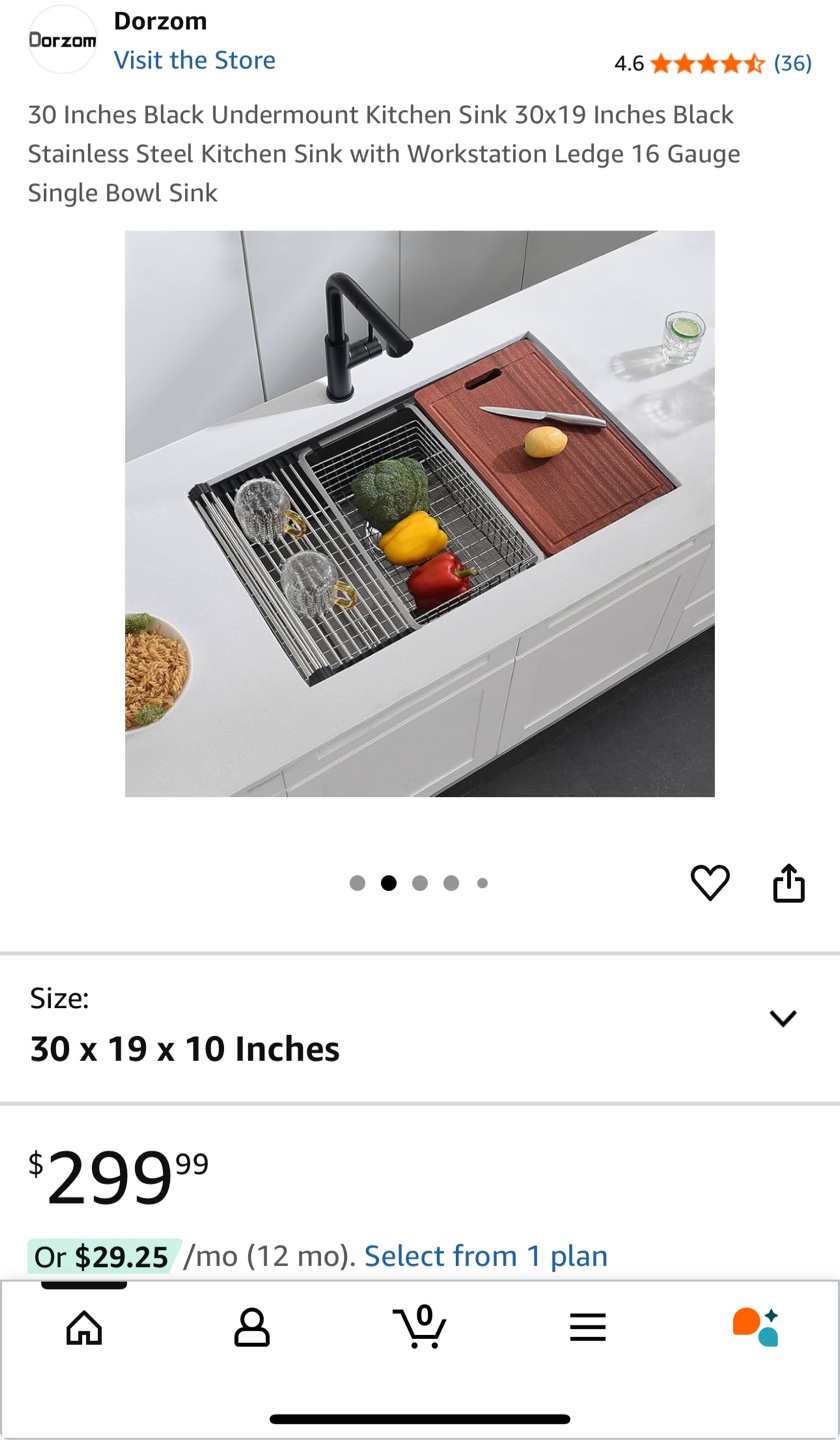 30” x 19” Undermount Kitchen Sink, Handmade Stainless Steel NEW - photo 3