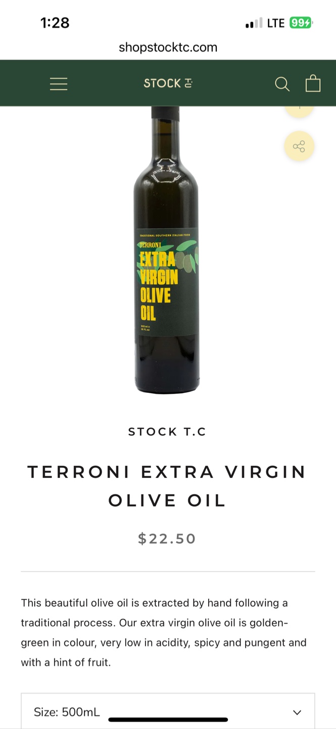 Terroni Extra Virgin Olive Oil - 500mL - photo 4