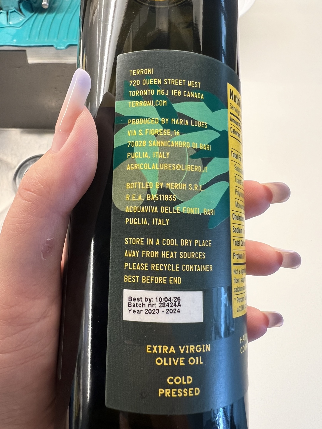 Terroni Extra Virgin Olive Oil - 500mL - photo 3