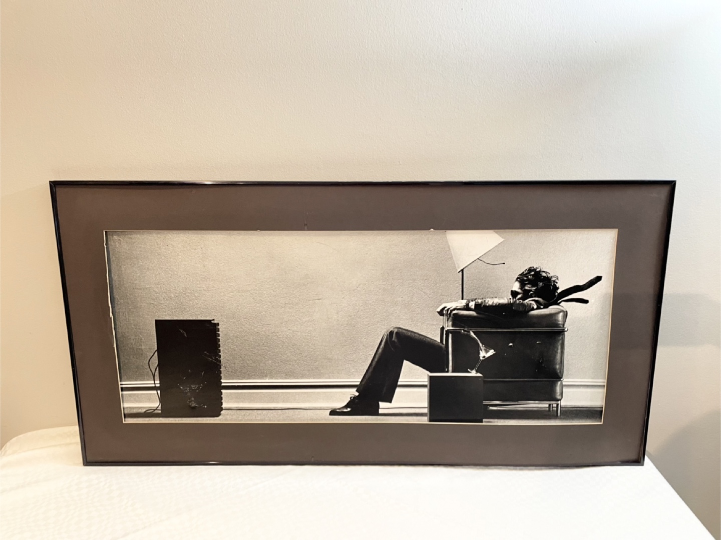 Maxell blown away poster framed . 40x20 .