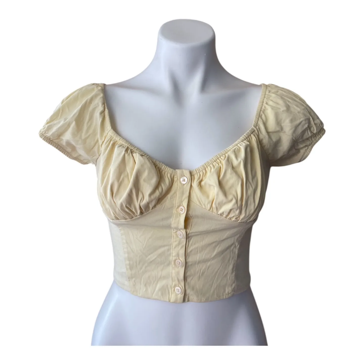 Vintage 2000s Y2K Yellow Crop Top Small image indicator(2)