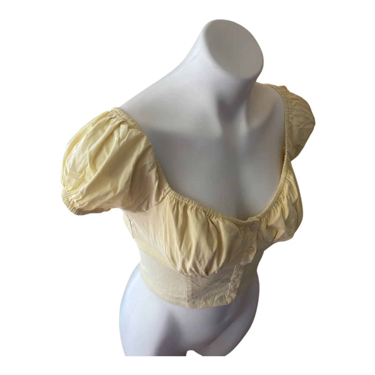 Vintage 2000s Y2K Yellow Crop Top Small image indicator(5)