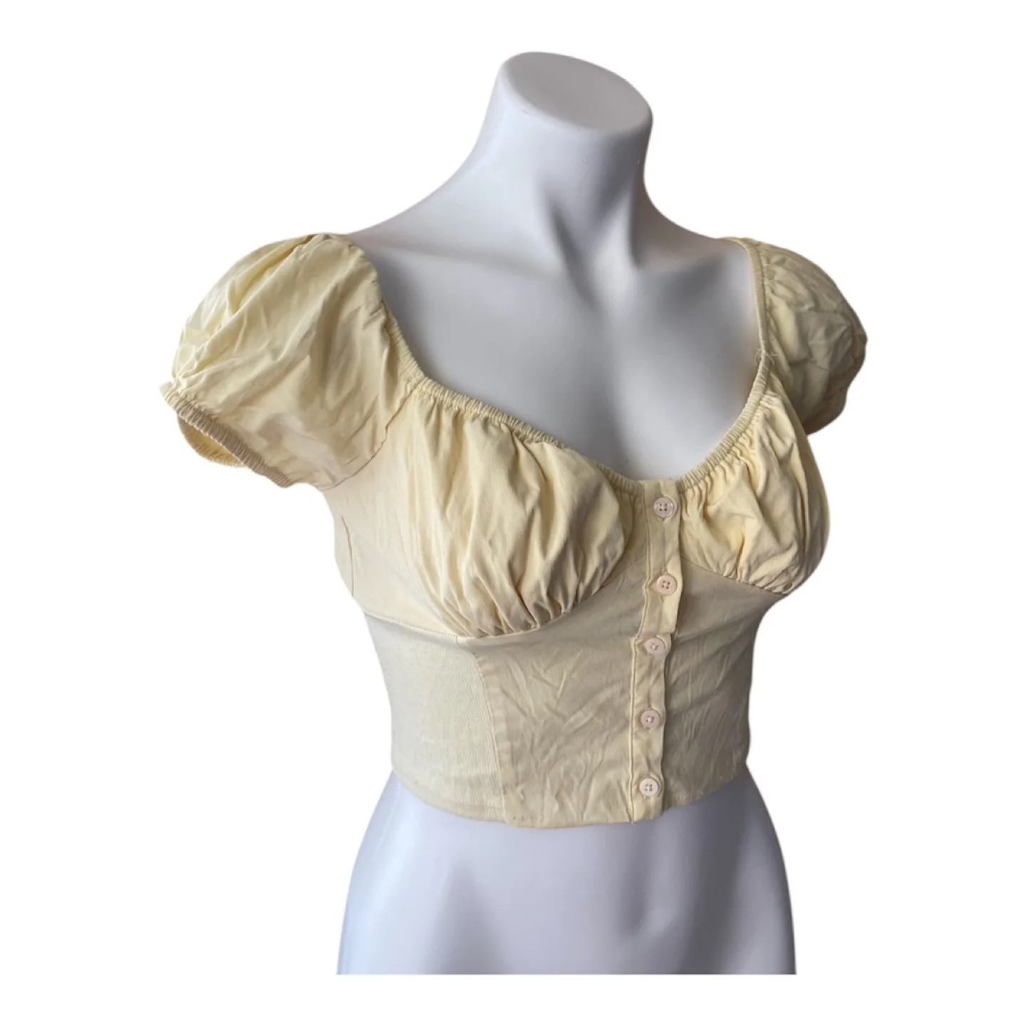 Vintage 2000s Y2K Yellow Crop Top Small image indicator(3)