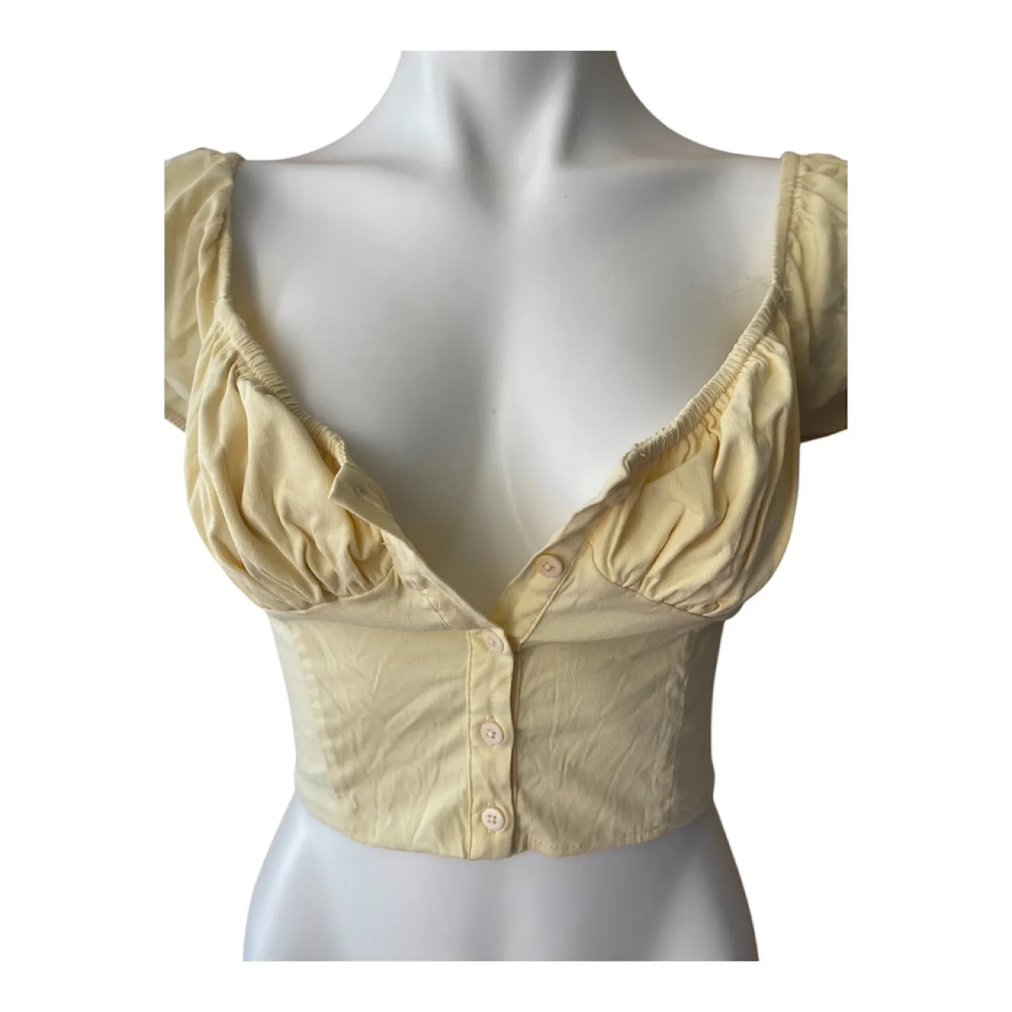 Vintage 2000s Y2K Yellow Crop Top Small image indicator(8)