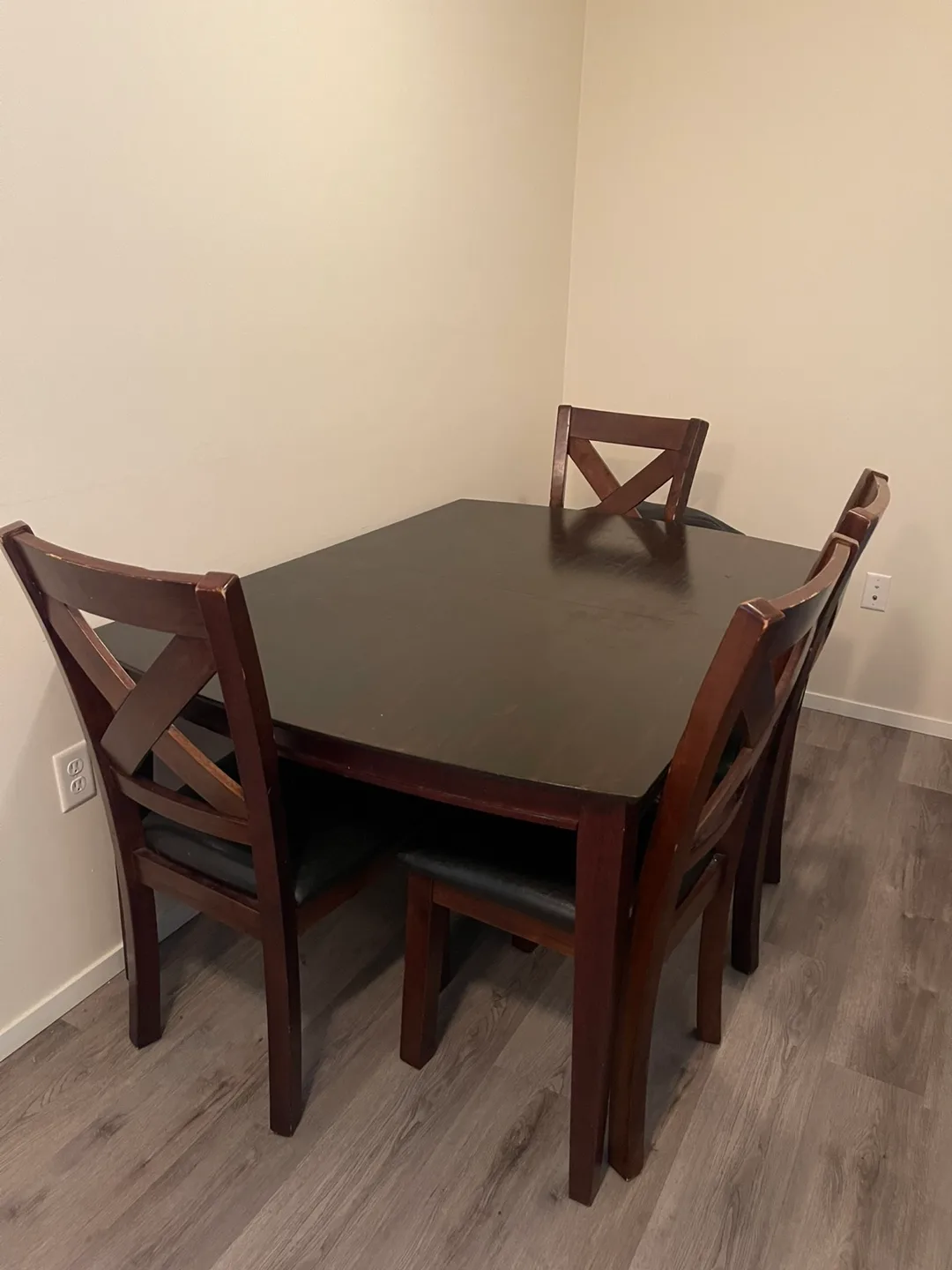 Dining Table with 4 Chairs - Dark Brown thumbnail