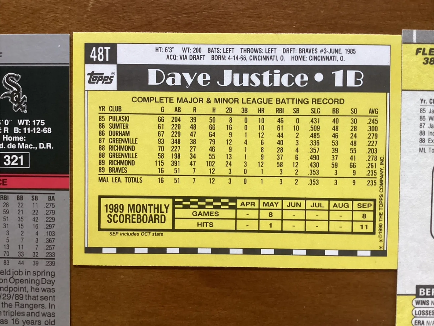 Sammy Sosa #321, Randy Johnson #381 & Dave Justice #48T Catds image indicator(7)