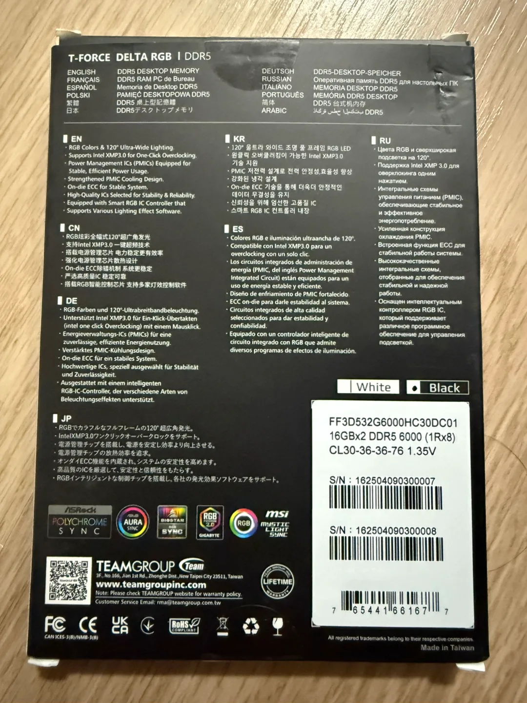 T-Force Delta RGB DDR5 32GB (2x16GB) 6000MHz image indicator(2)