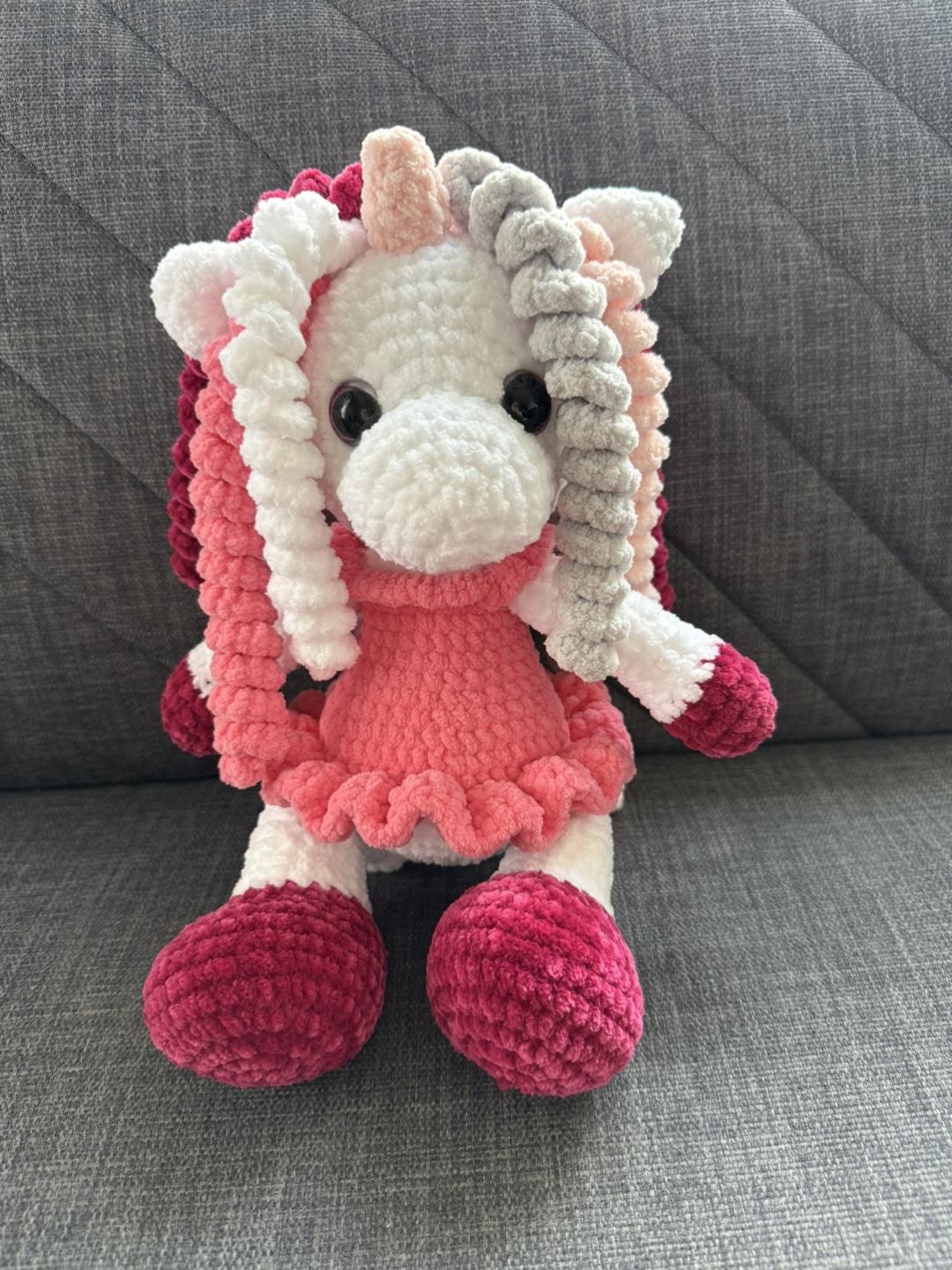 Crocheted Unicorn Plushie - Handmade