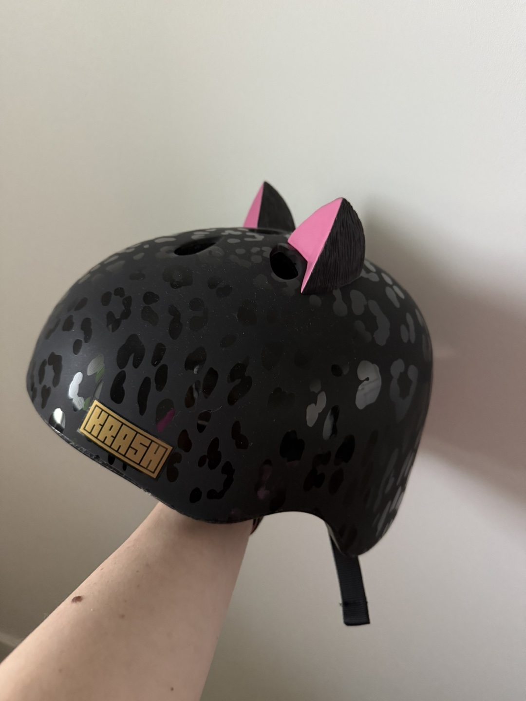 Harsh Kids Helmet - Black with Cat Ears - Size M
