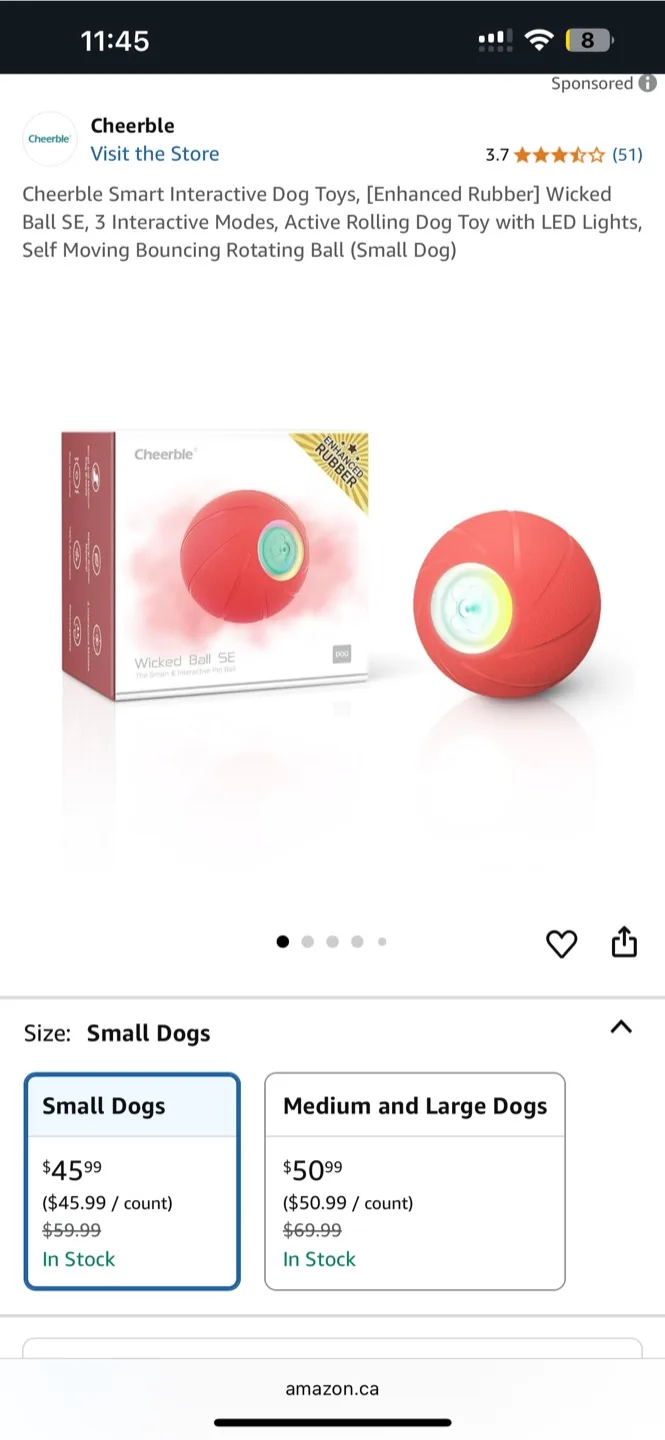 Cheerble Wicked Ball SE - Interactive Dog Toy- BNIB image indicator(4)