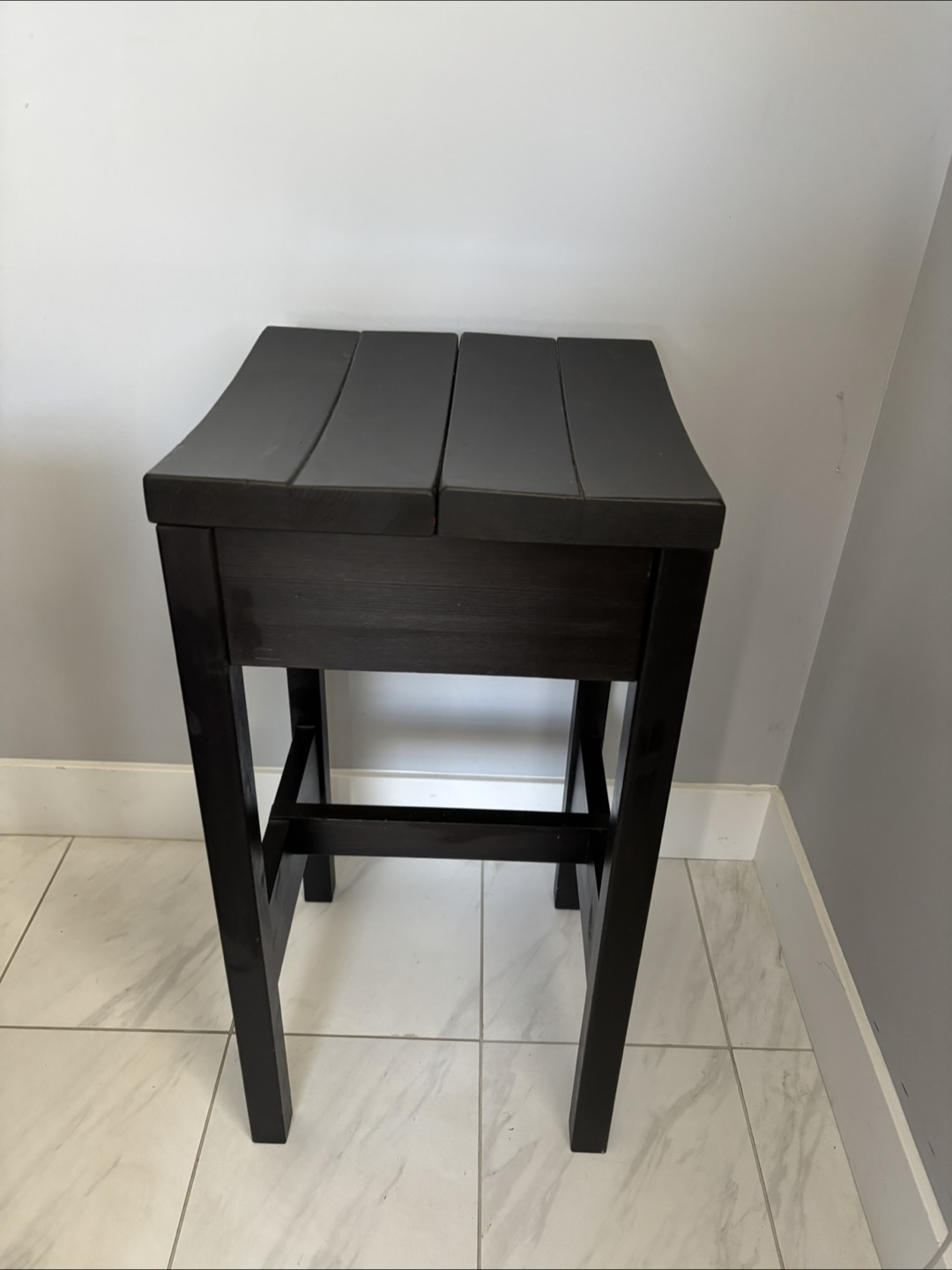 Black Wooden Bar Stool - photo 3