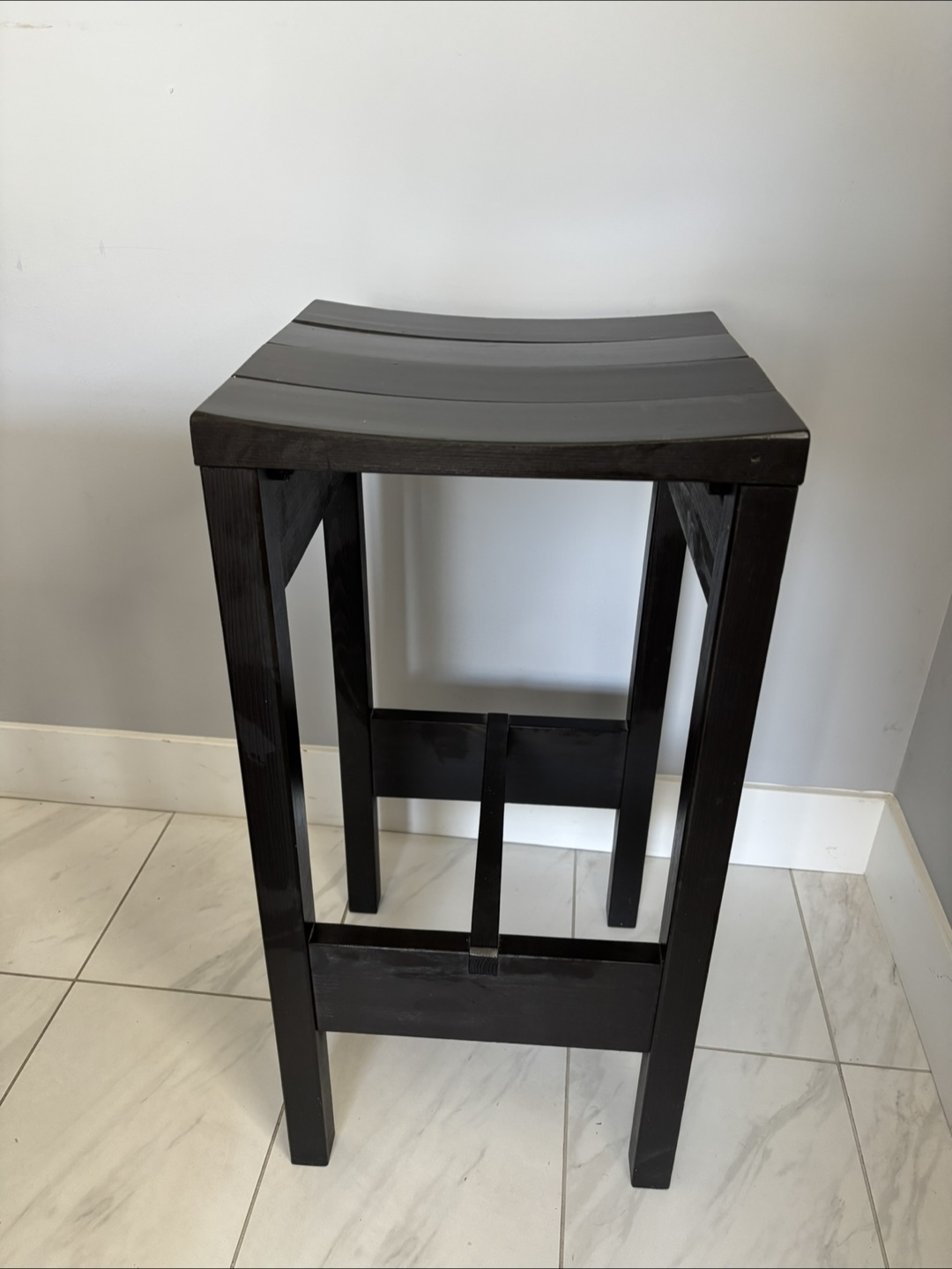 Black Wooden Bar Stool