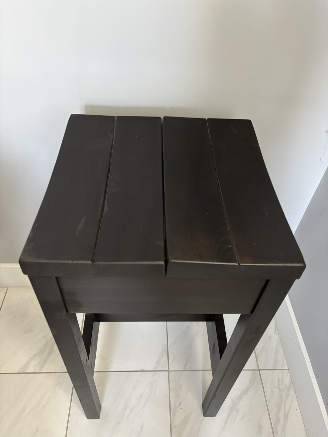 Black Wooden Bar Stool - photo 2