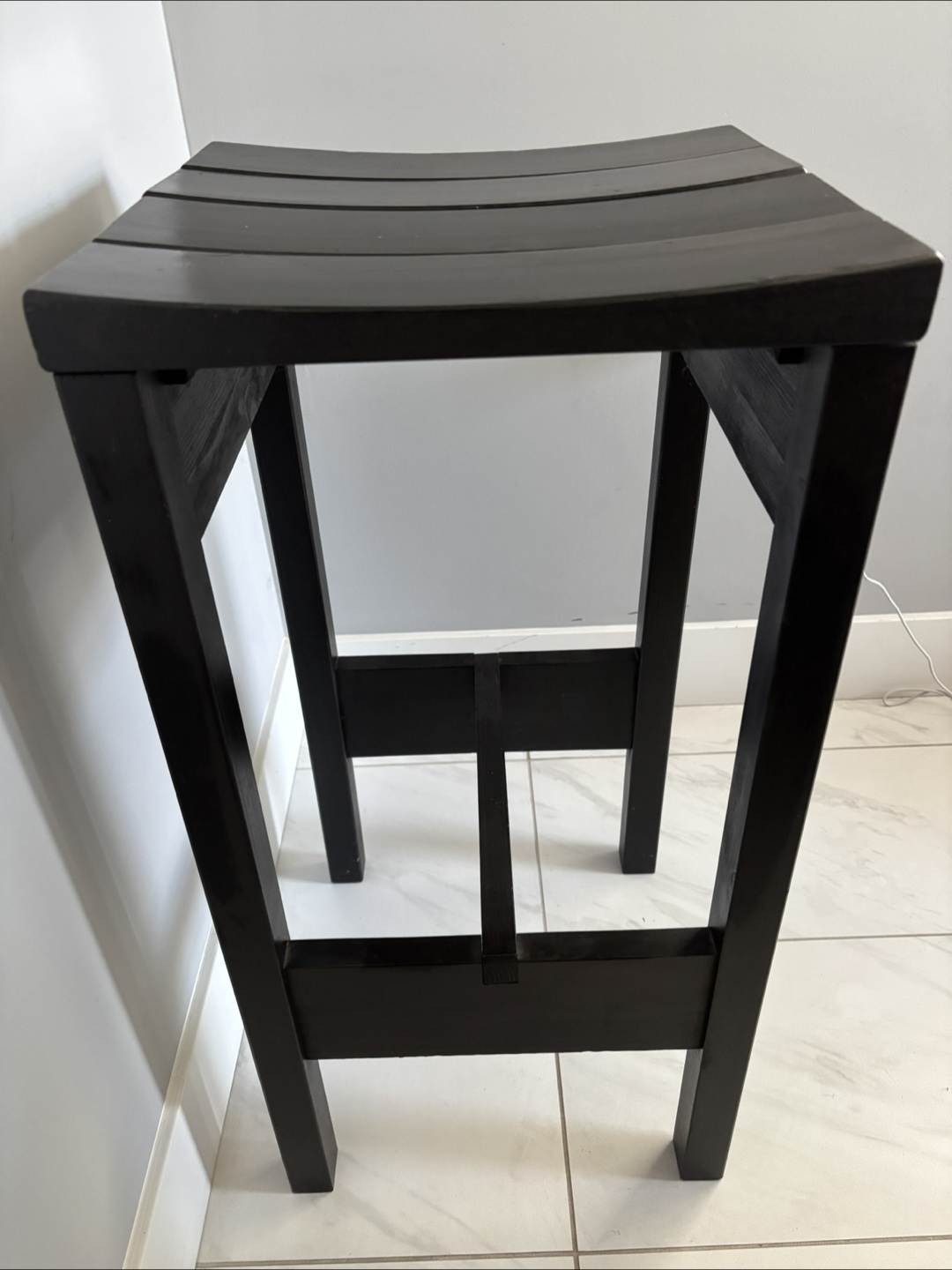 Black Wooden Bar Stool - photo 4