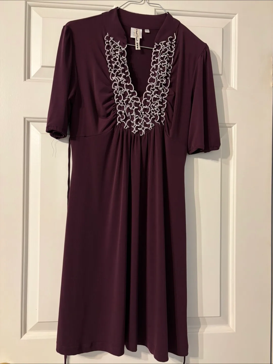Dress, Plum with White Detail thumbnail