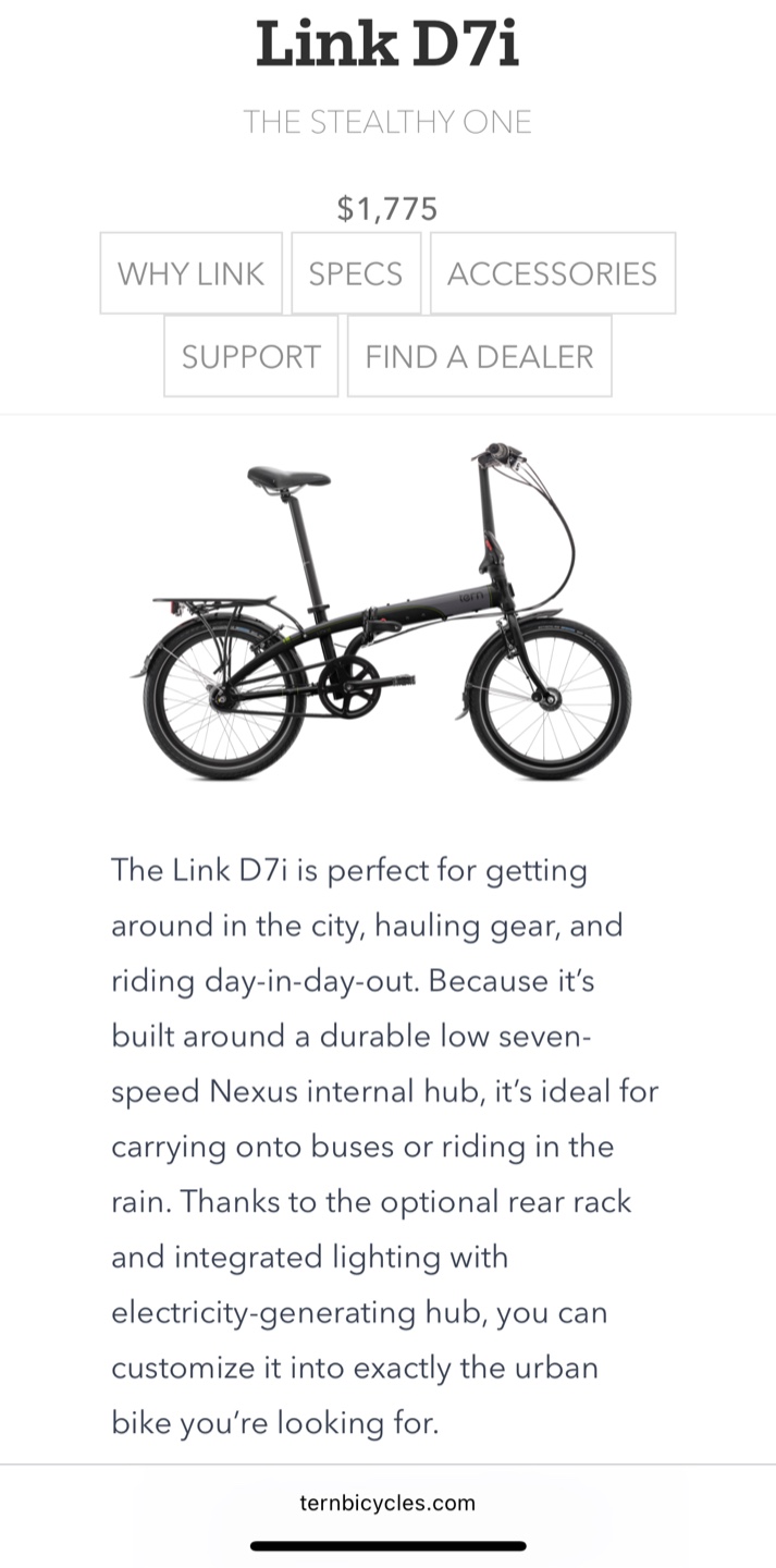Tern Link D7i Folding Bike - Stealthy One - photo 3
