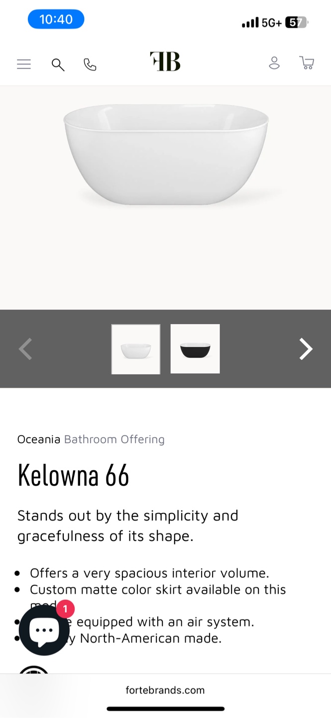 Kelowna 66 Oceania Bathroom Standalone Bath Tub - photo 2