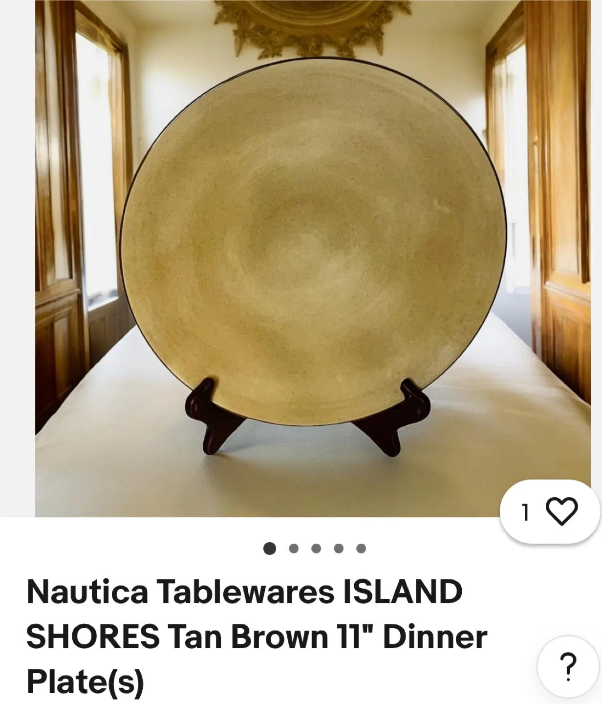 Nautica Island Shores Tan Brown 11" Dinner Plate thumbnail