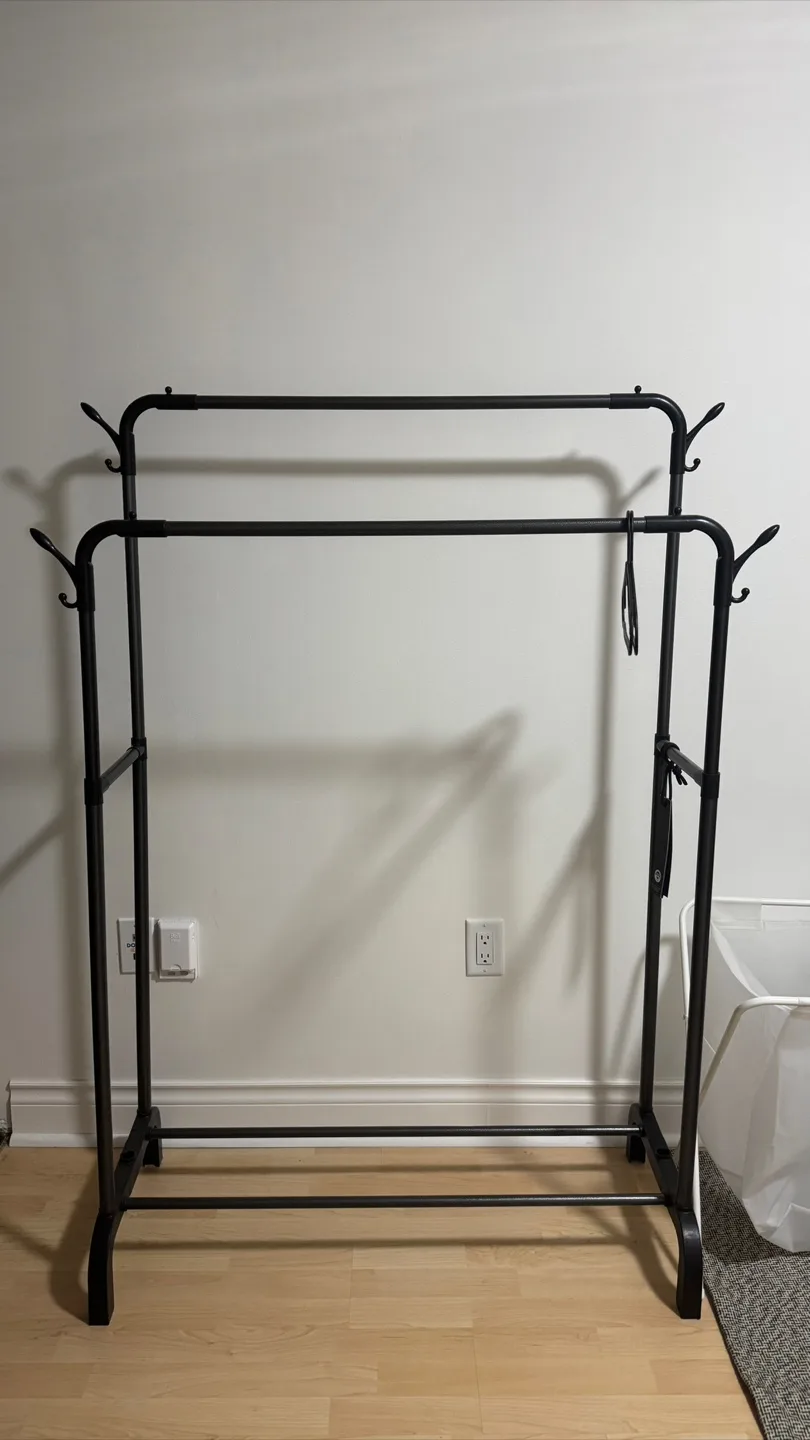 2 Tier Metal Black Clothes Rack thumbnail
