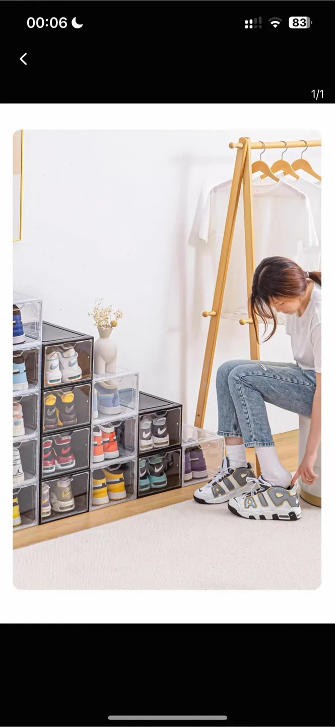 Clear Stackable Shoe Storage Box thumbnail