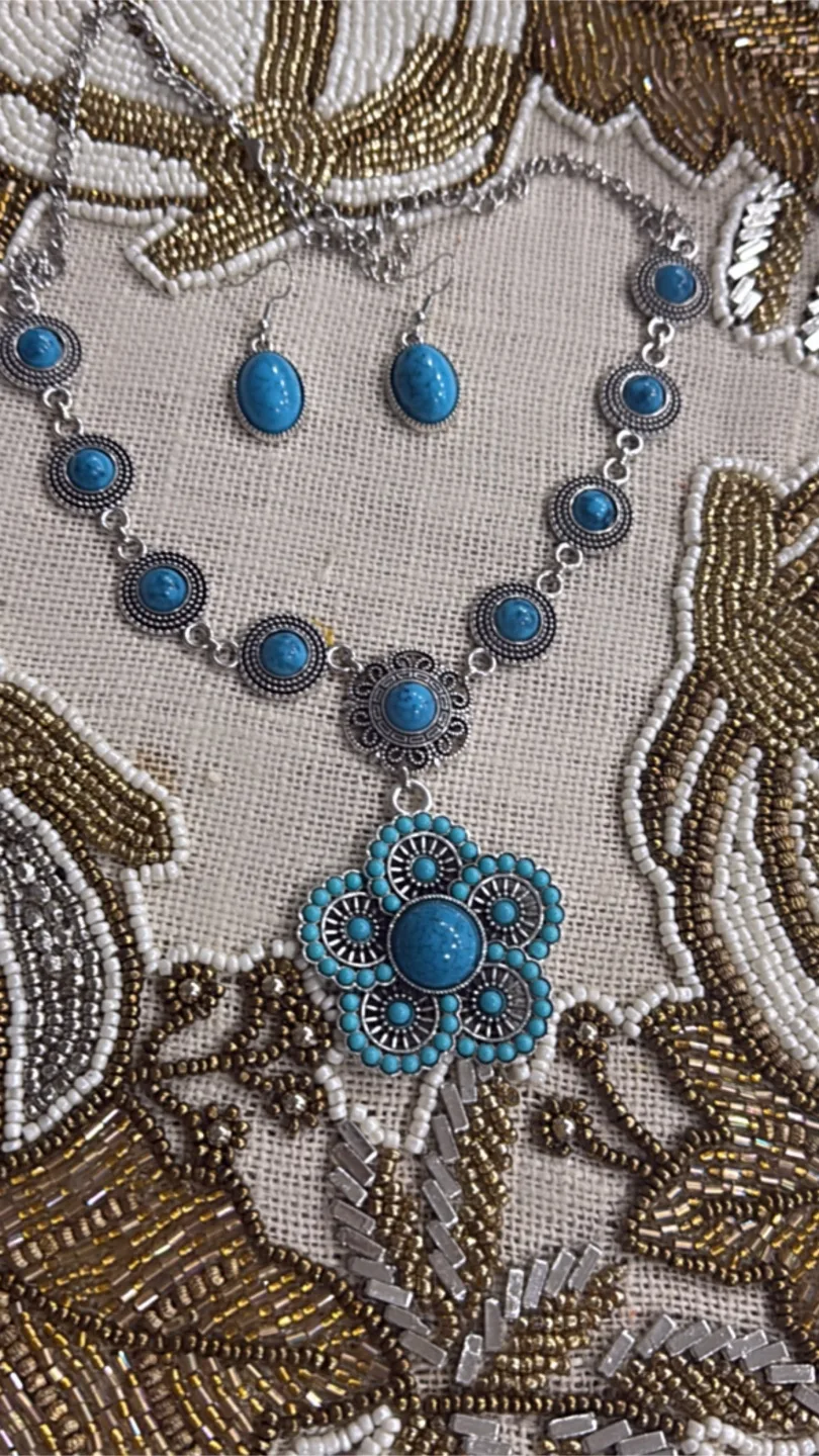 Turquoise Necklace & Earring Set image indicator(3)