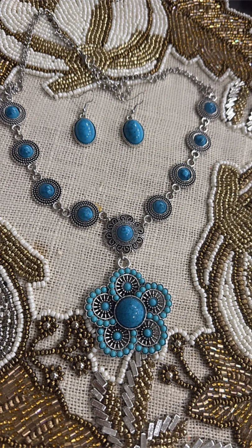 Turquoise Necklace & Earring Set image indicator(2)