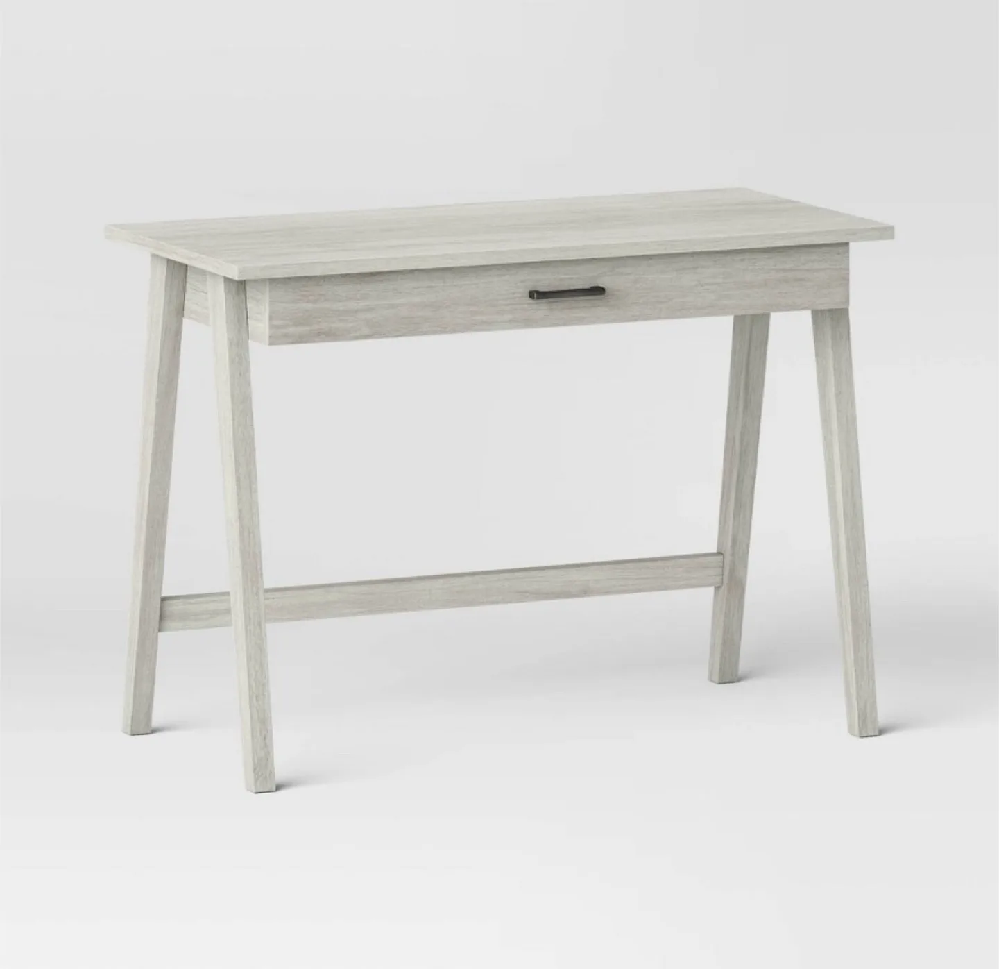 Whitewash Wood Writing Desk with Drawer thumbnail