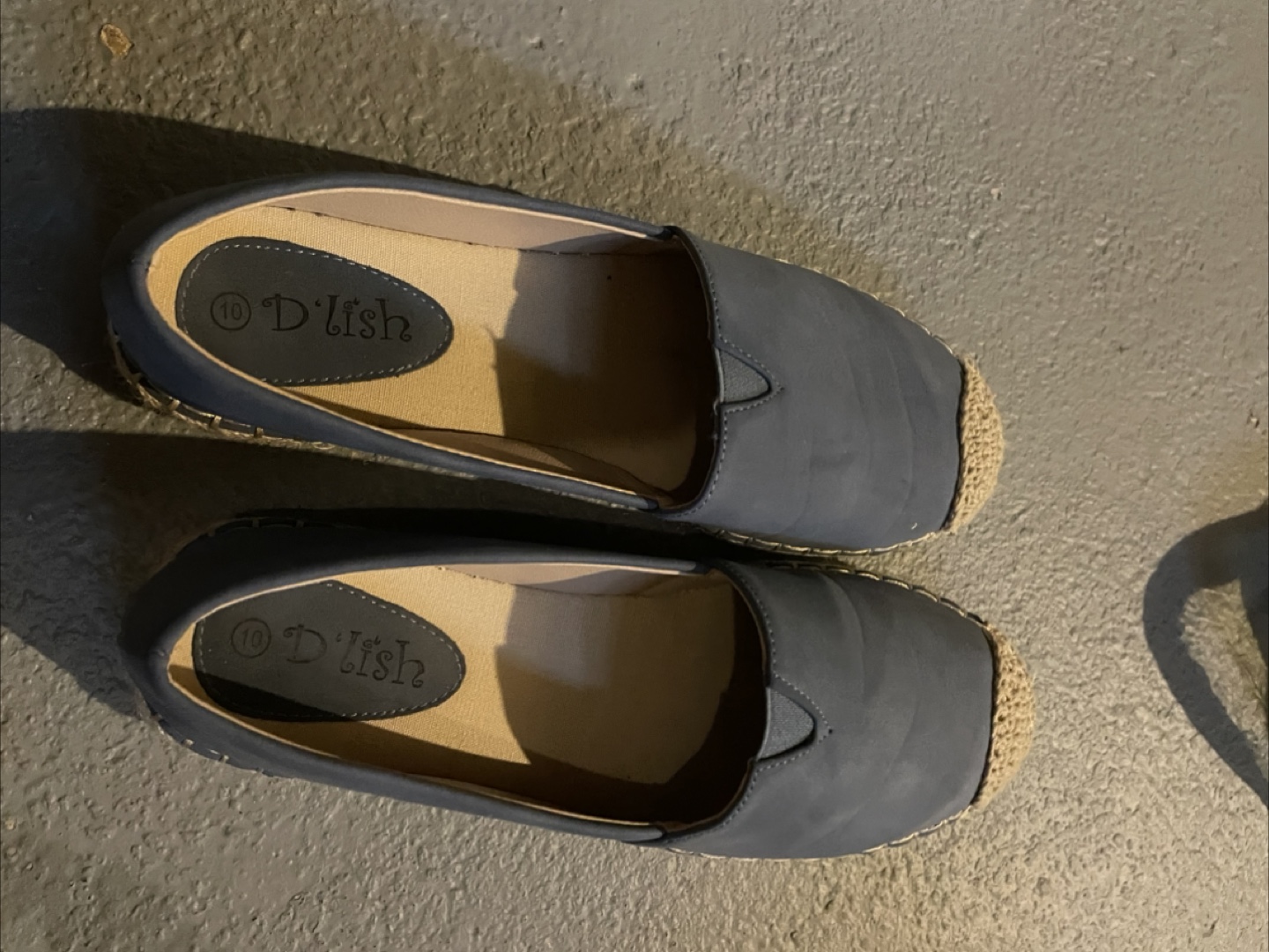 D'lish Blue Espadrille Slip-On Shoes - Size 10