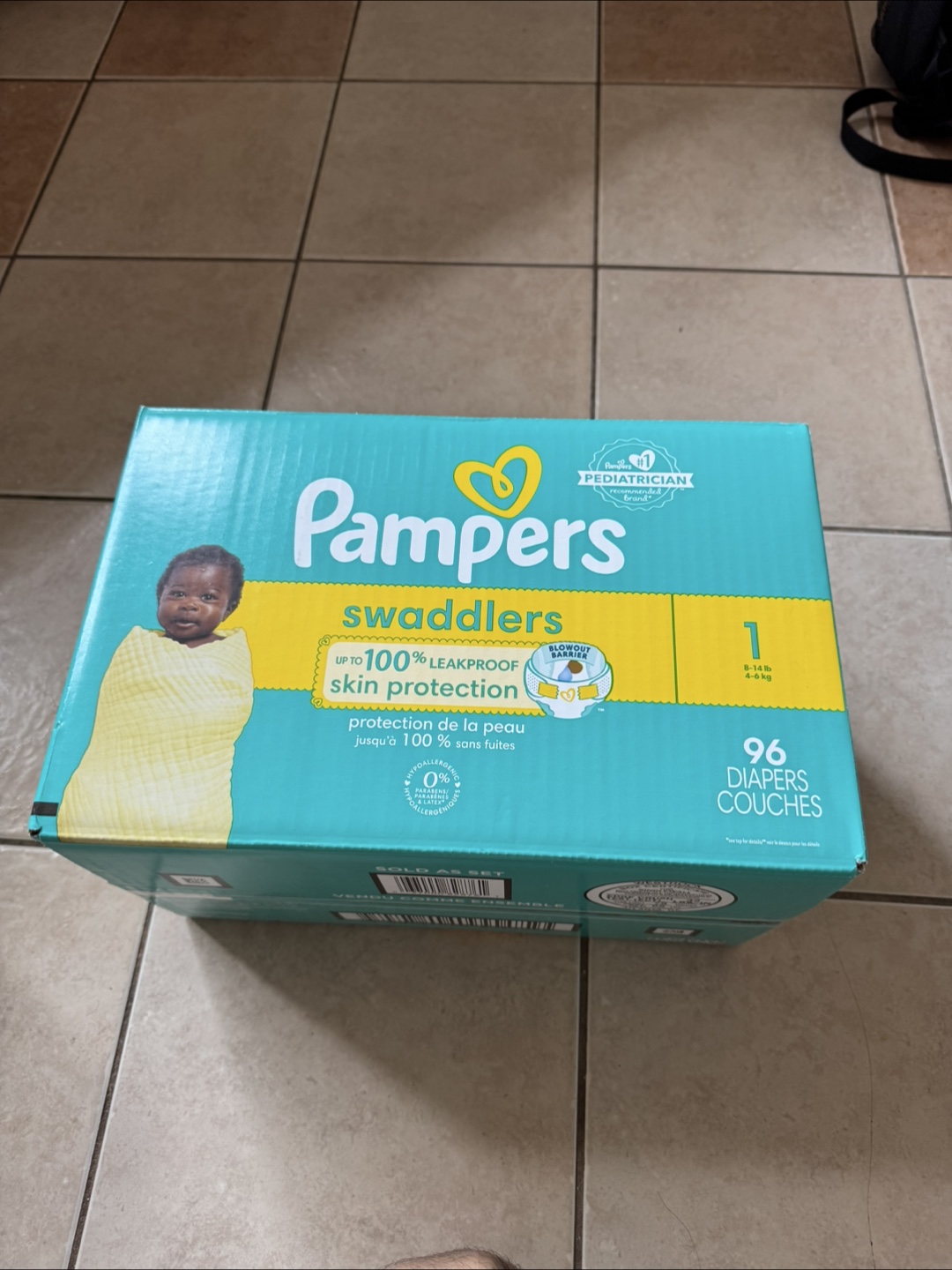 Pampers Swaddlers Size 1, 96 Diapers