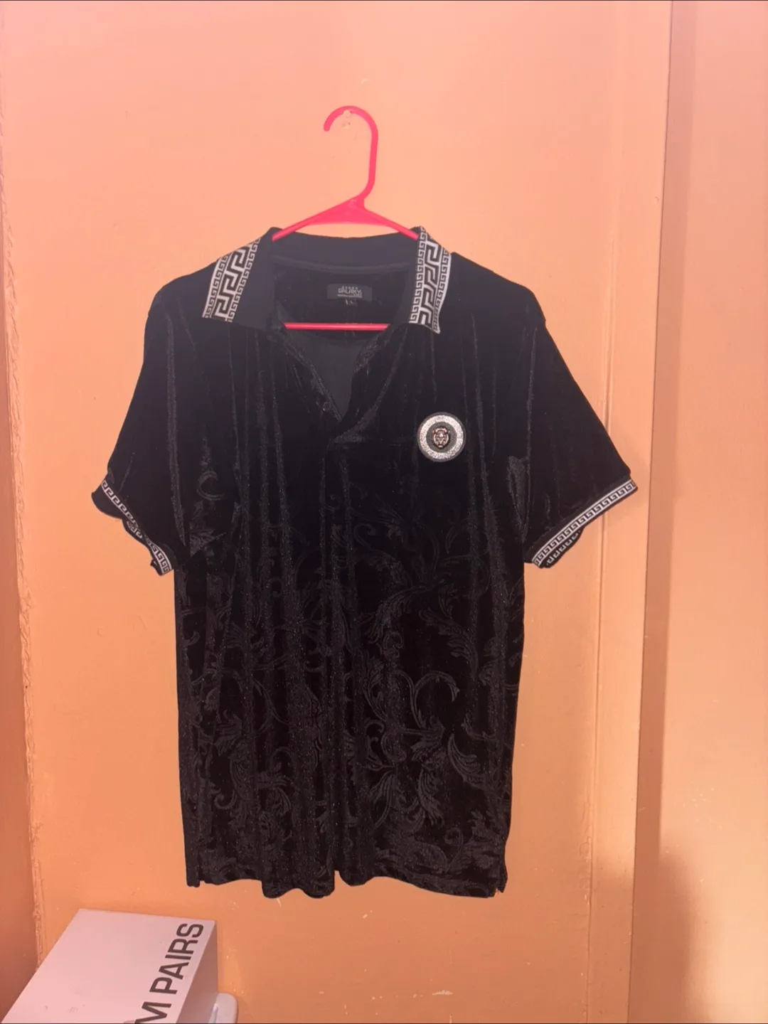 Galaxy by Harvic Black Velvet Polo Shirt XXL thumbnail