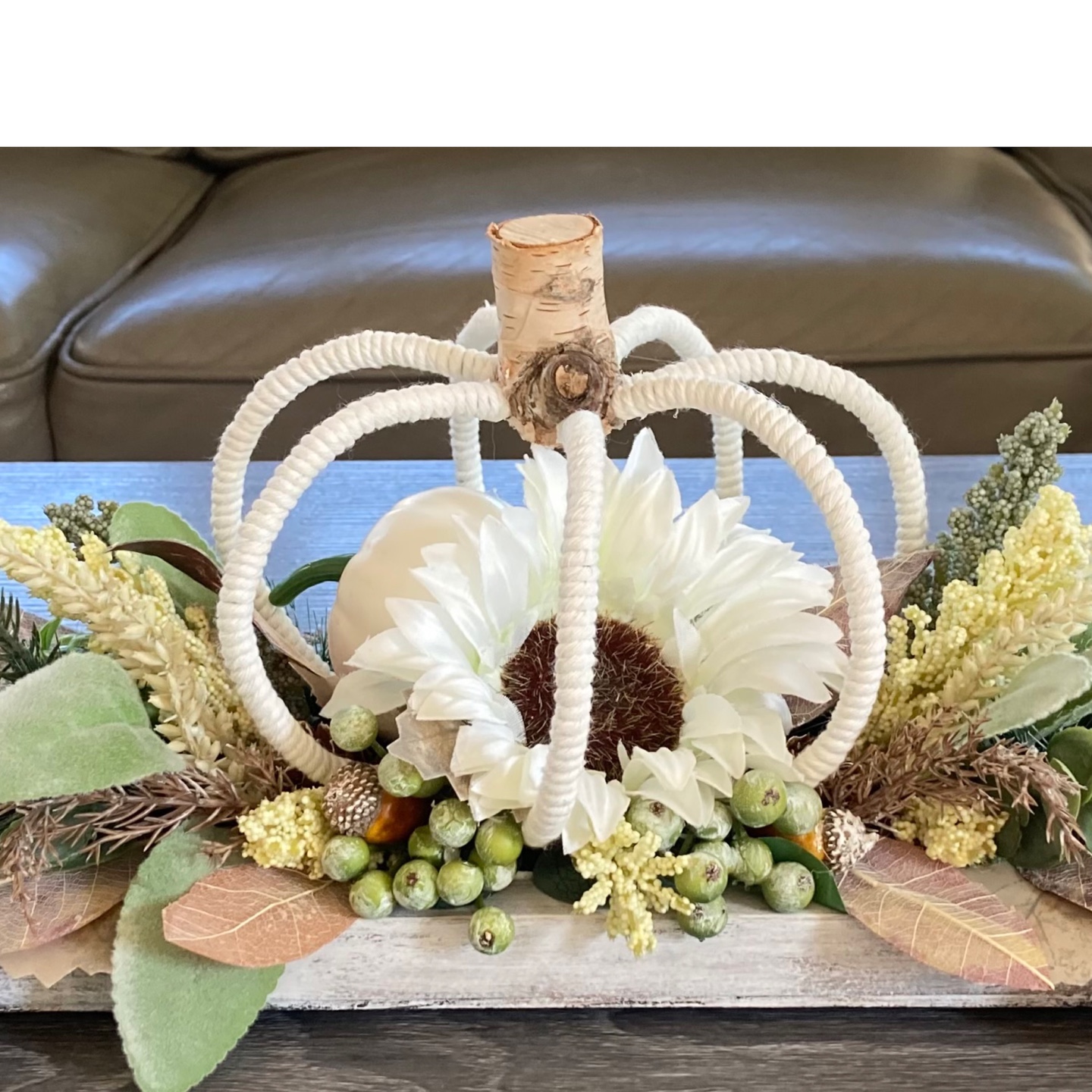 Artificial fall table centrepiece. Stouffville pickup