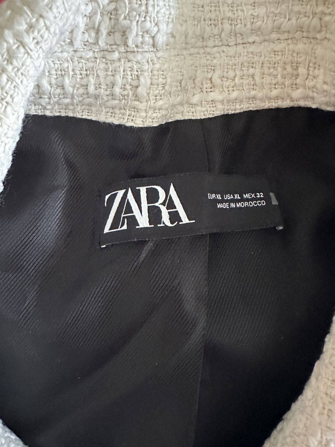 Zara White Tweed Blazer Size XL - photo 2