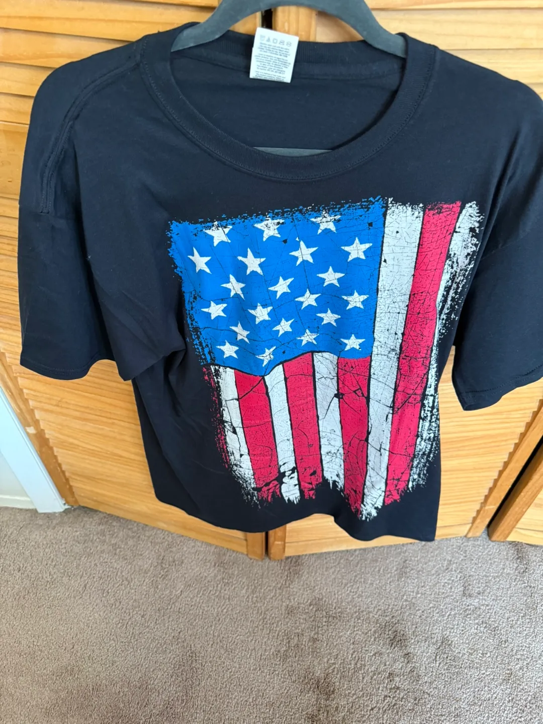 American Flag Black T-Shirt thumbnail