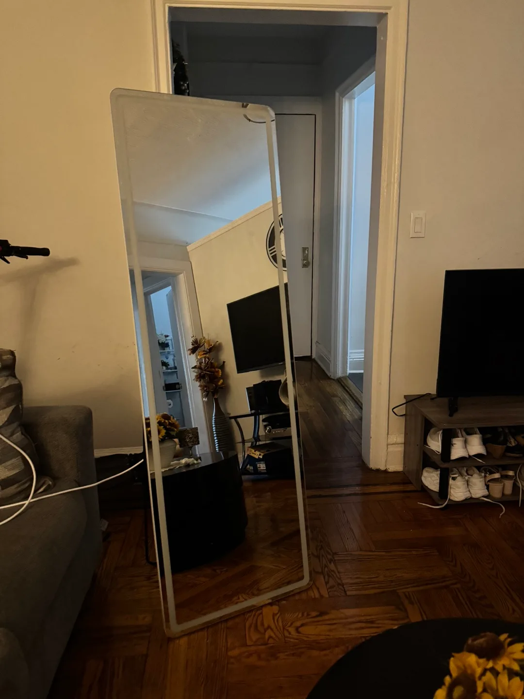 LED Full Length Mirror, Featuring Dimmable 3 Color Lighting image indicator(4)