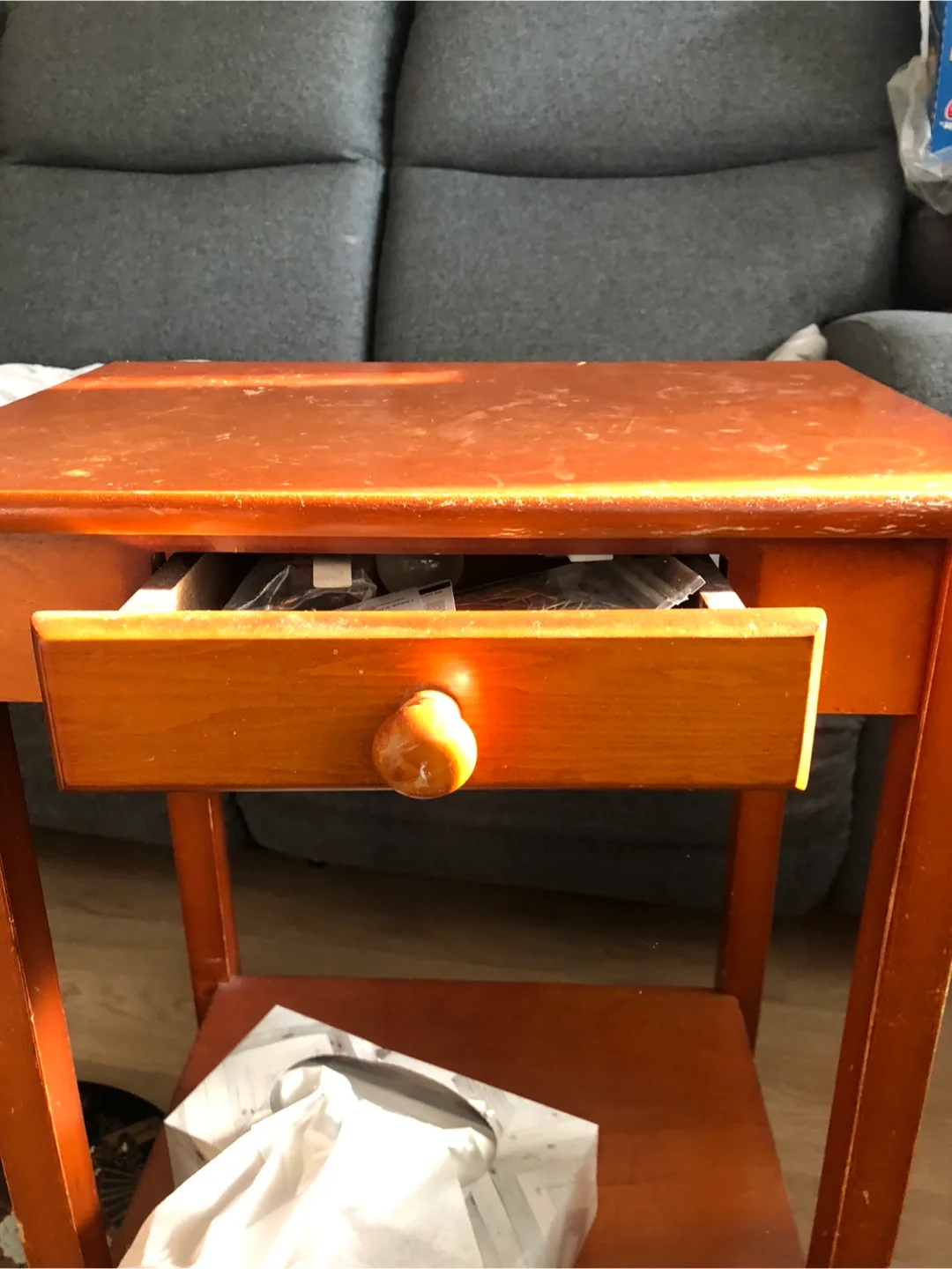 Small Wooden Side Table with Drawer image indicator(2)
