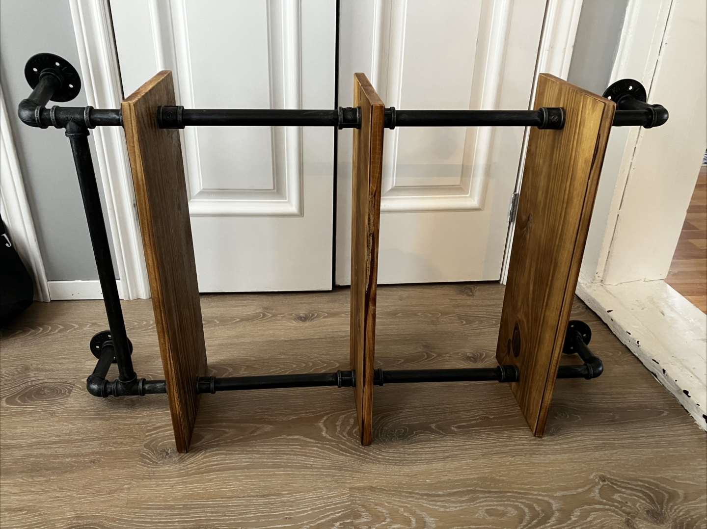 Wood and Pipe Shelves with Towel bar - photo 2
