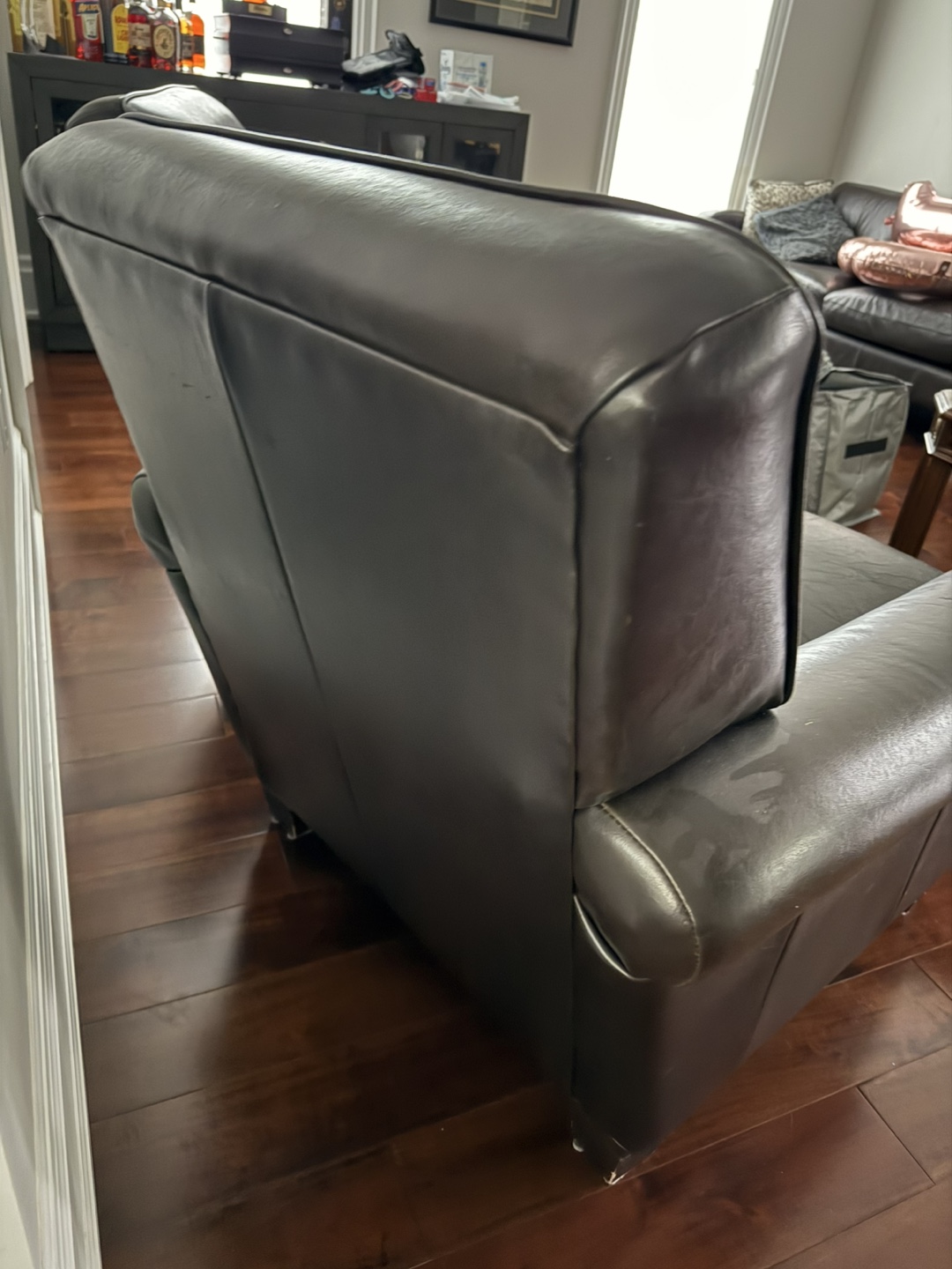 2 Leather Armchairs - Dark Brown - photo 3