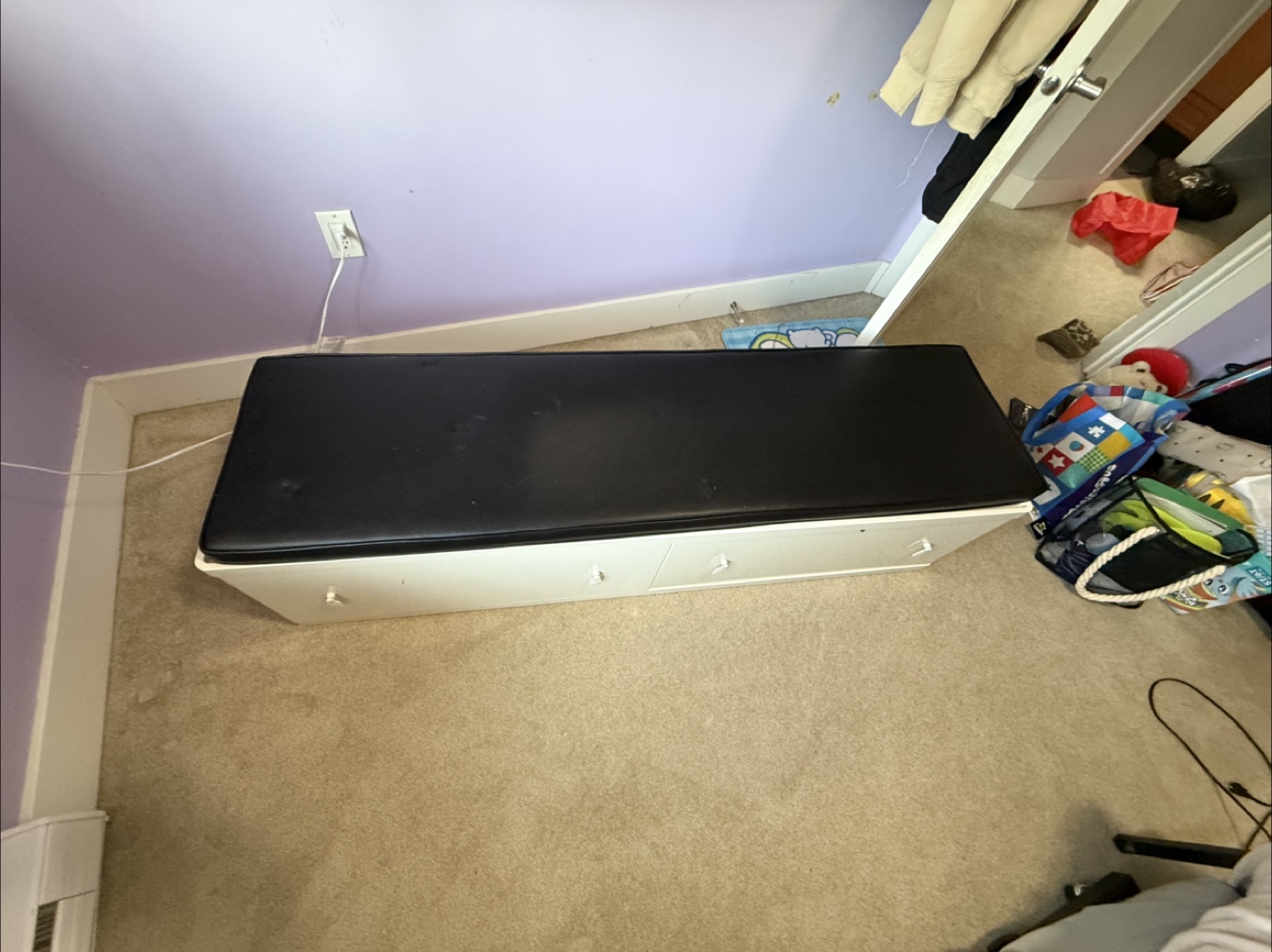 Storage Bench with Black Cushion - photo 2