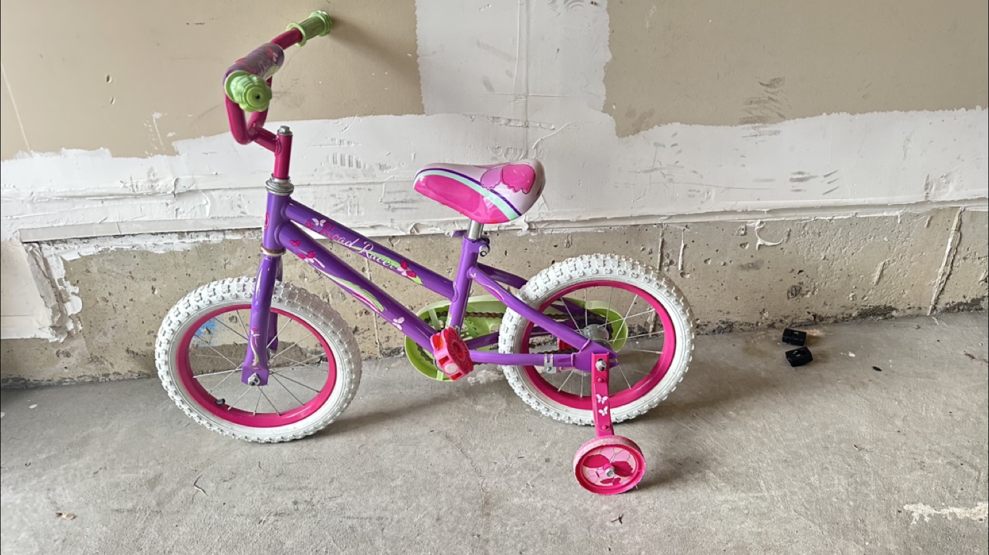 14” Road Racer Kids Bike - Purple & Pink