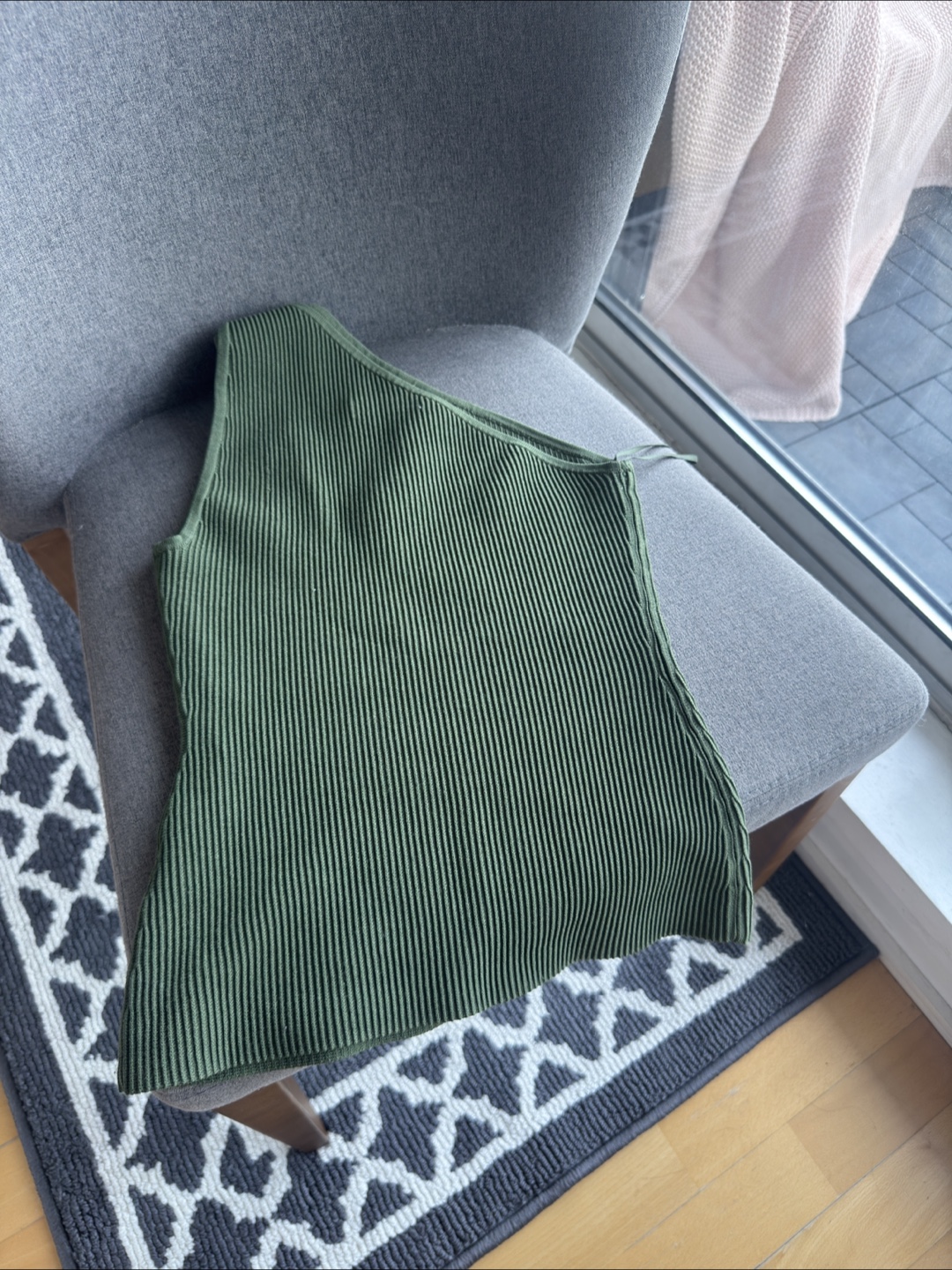 Babaton Green Ribbed Tank - Size S