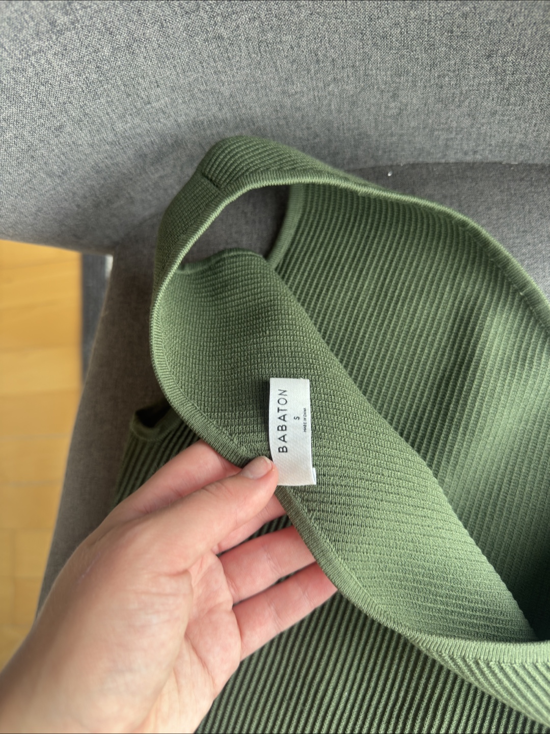 Babaton Green Ribbed Tank - Size S - photo 2