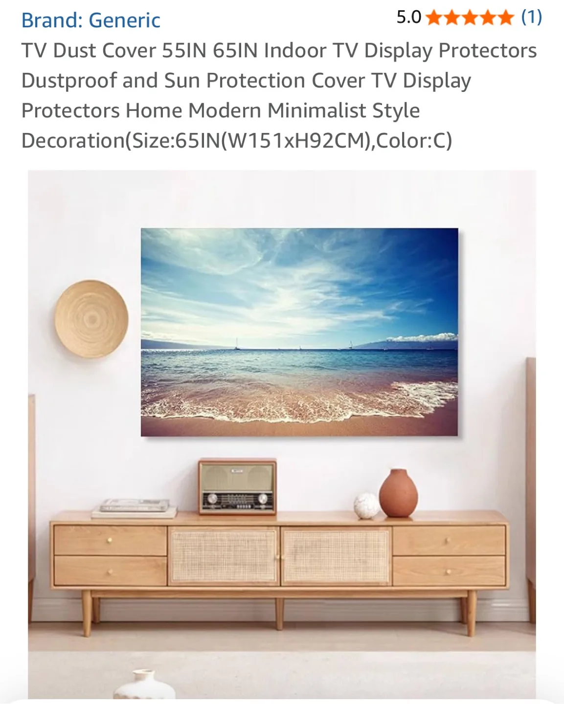 65IN TV Dust Cover - Modern Minimalist Style thumbnail