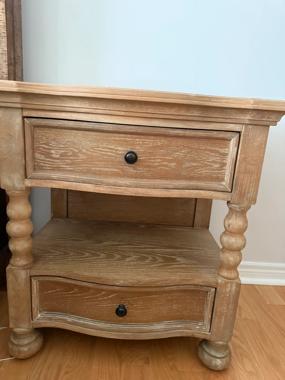Wooden Nightstand with Drawers thumbnail