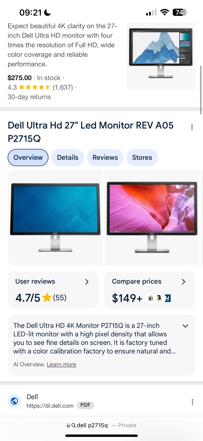 Dell Ultra HD 4K 27" Monitor P2715Q - photo 5