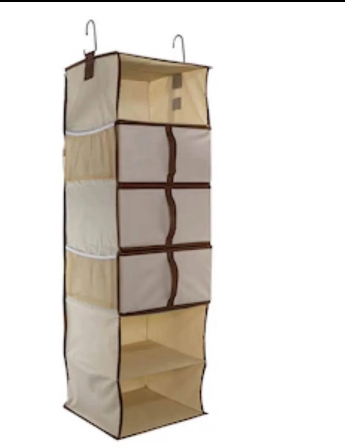 Hanging Shelf Closet Organizer - Tan/Dark Brown thumbnail