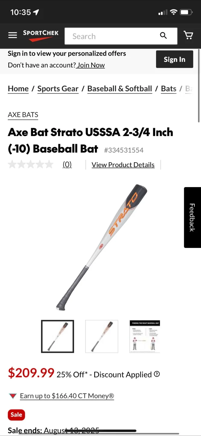 Axe Bat Strato USSSA 2-3/4 Inch (-10) Baseball Bat image indicator(3)