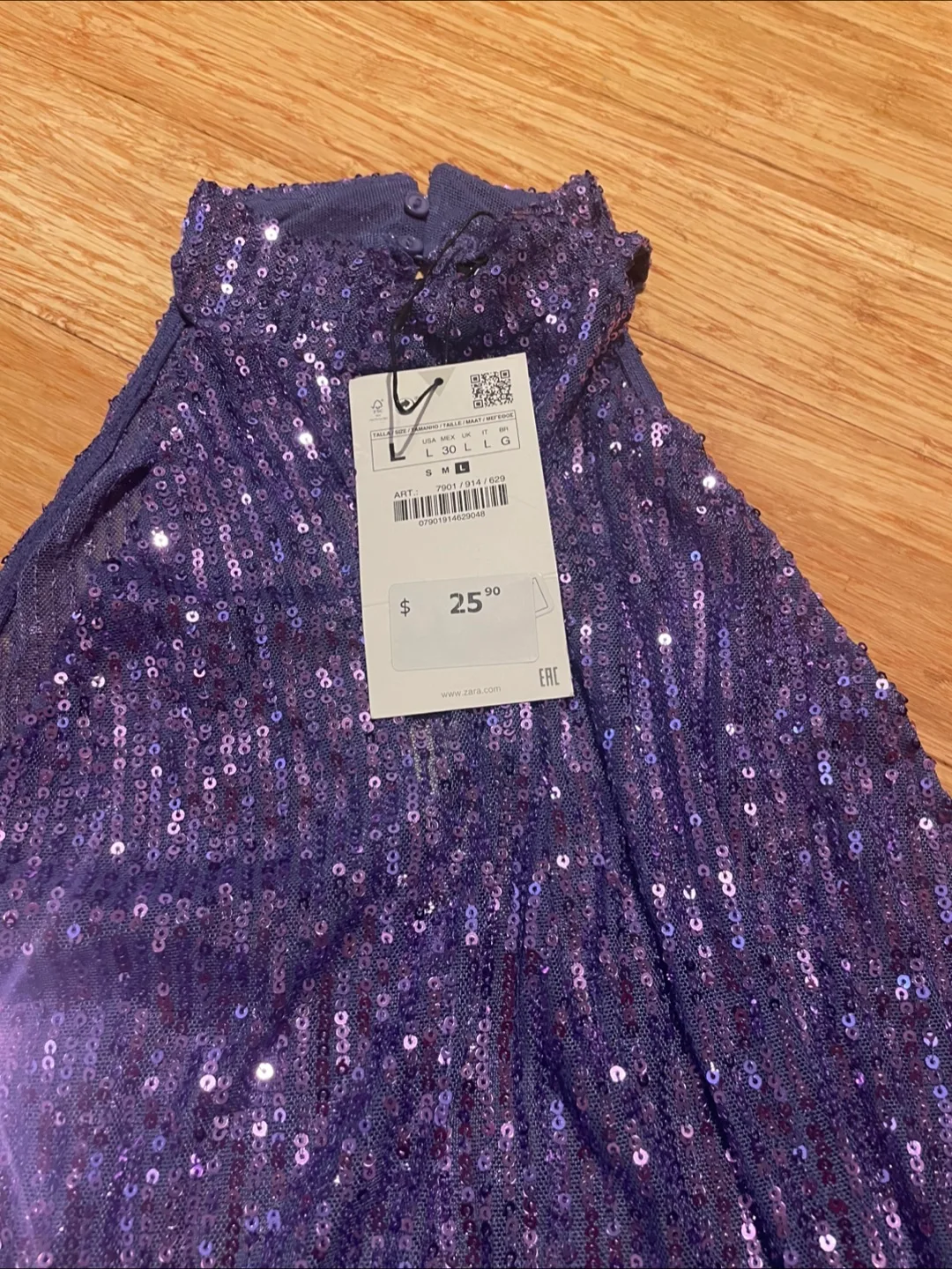 Zara Sequin Halter Top - Size Small thumbnail