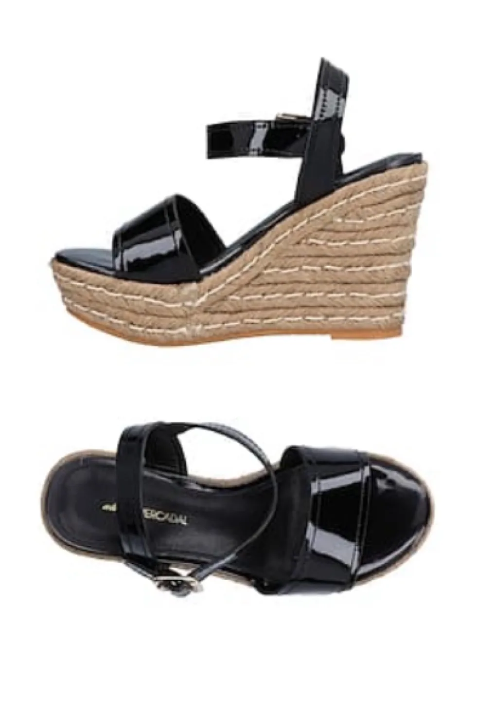 ANDREA MERCADAL Black Wedge Sandals thumbnail